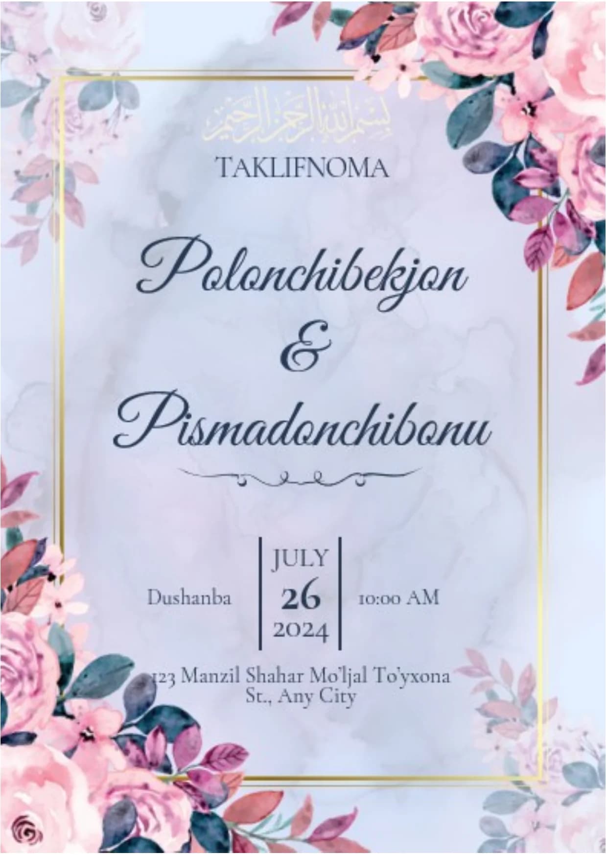 TAKLIFNOMA shablon