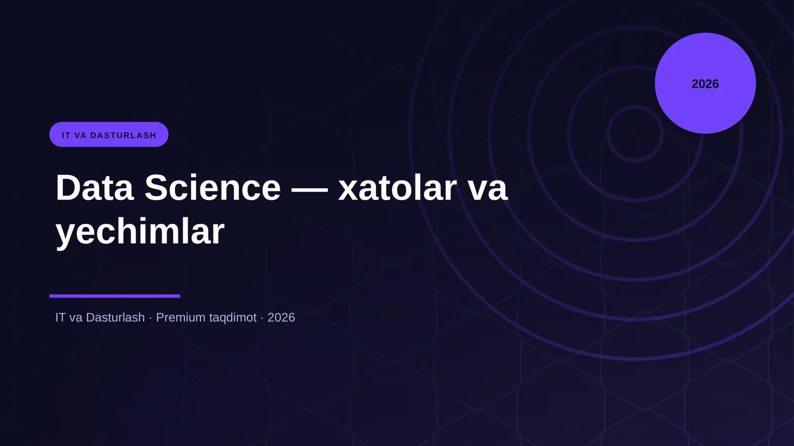 Data Science — xatolar va yechimlar