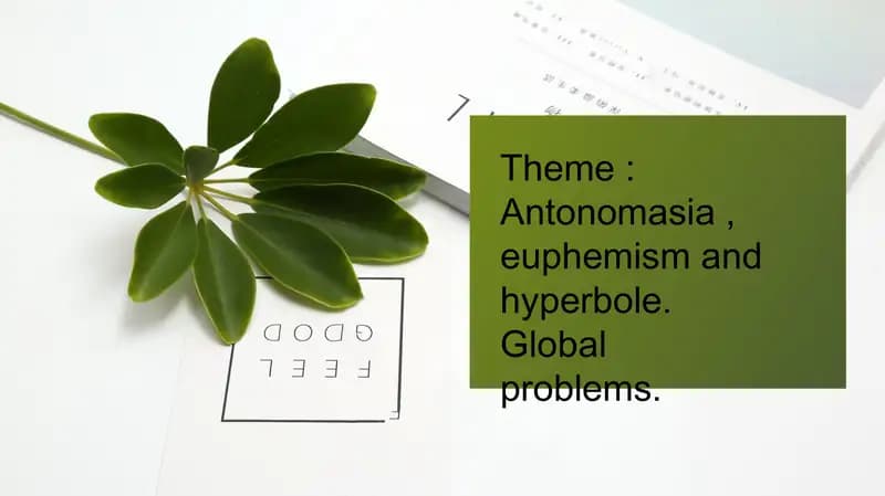 Antonomasia , euphemism and hyperbole. Global problems