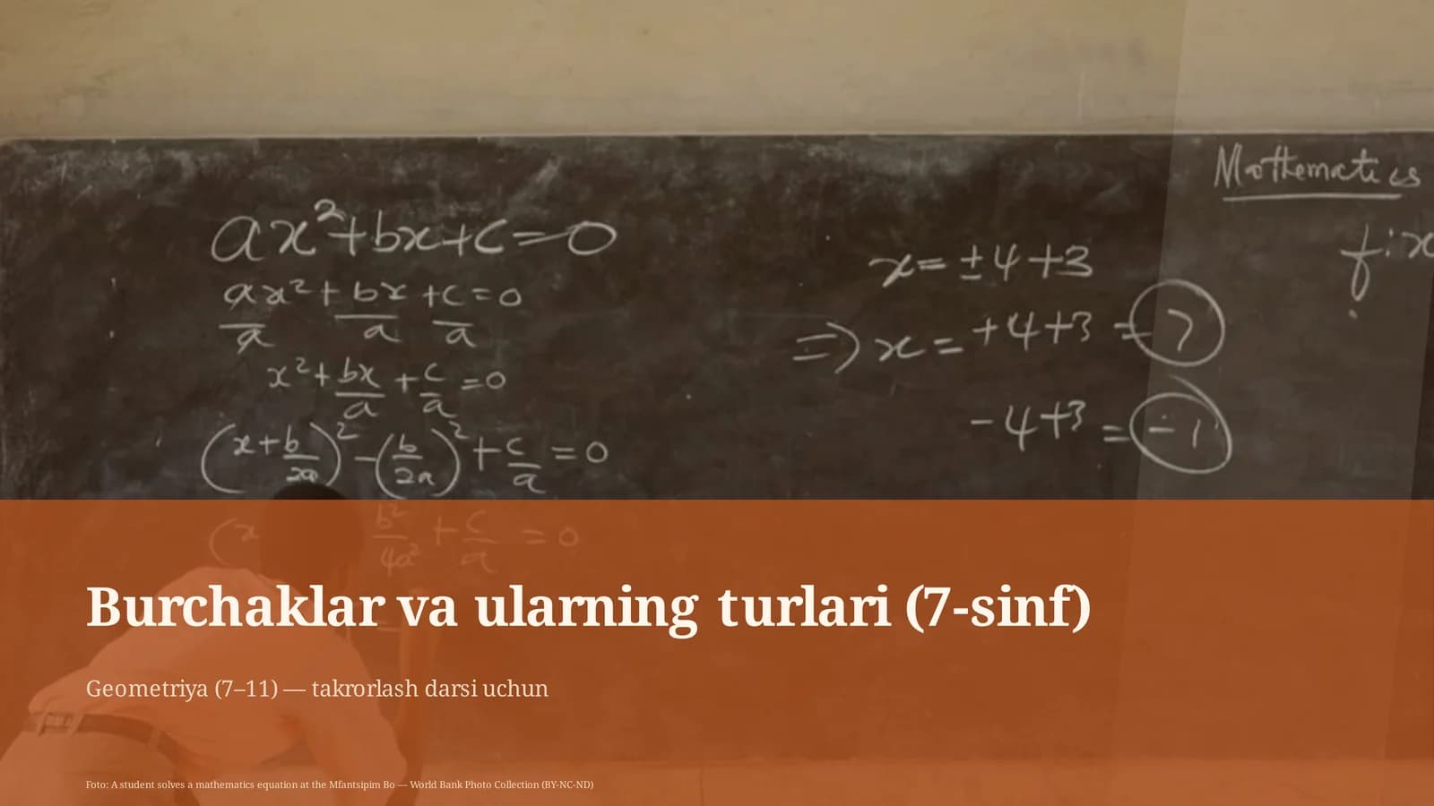 Burchaklar va ularning turlari (7-sinf)