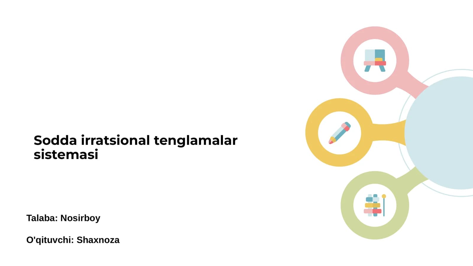 Sodda irratsional tenglamalar sistemasi