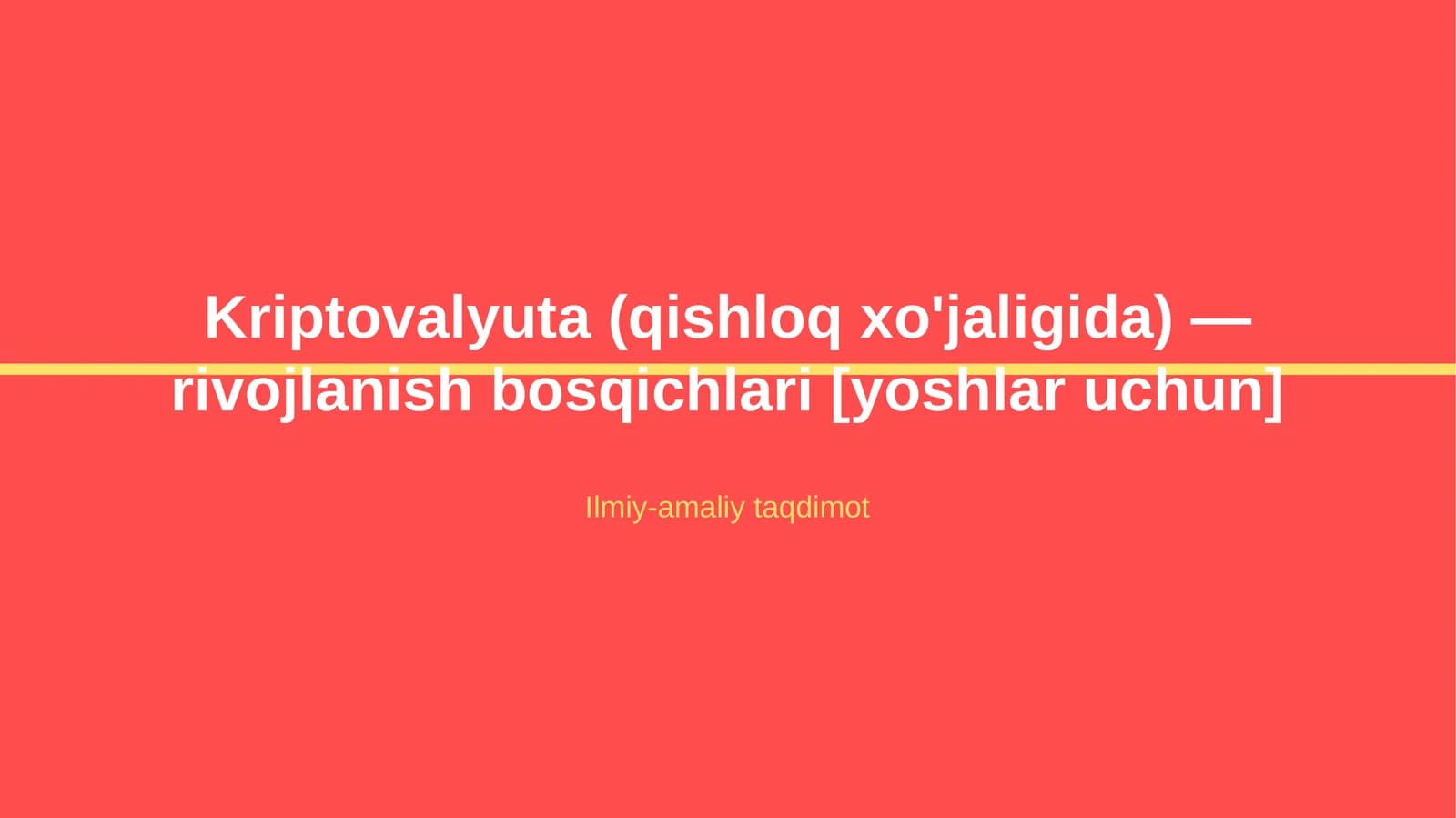 Kriptovalyuta (qishloq xo'jaligida) — rivojlanish bosqichlari [yoshlar uchun]