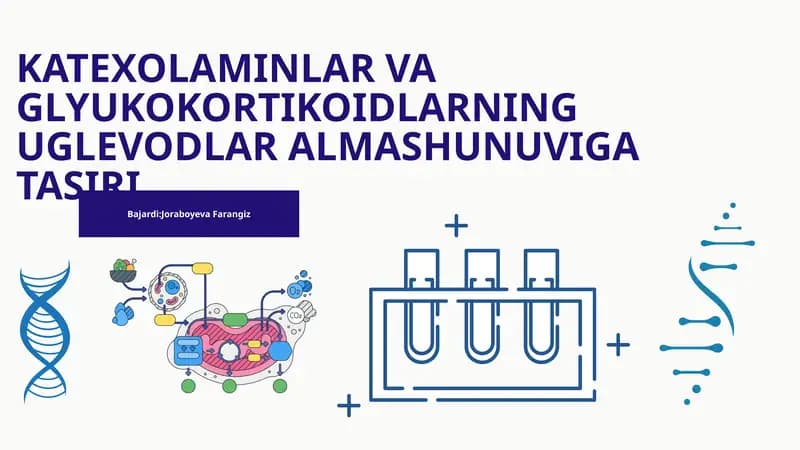Katexolaminlar va Glyukokortikoidlarning Uglevodlar Almashunuviga Tasiri
