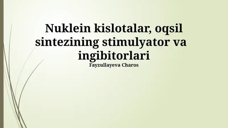 Oqsil sintezi stimulyatorlari