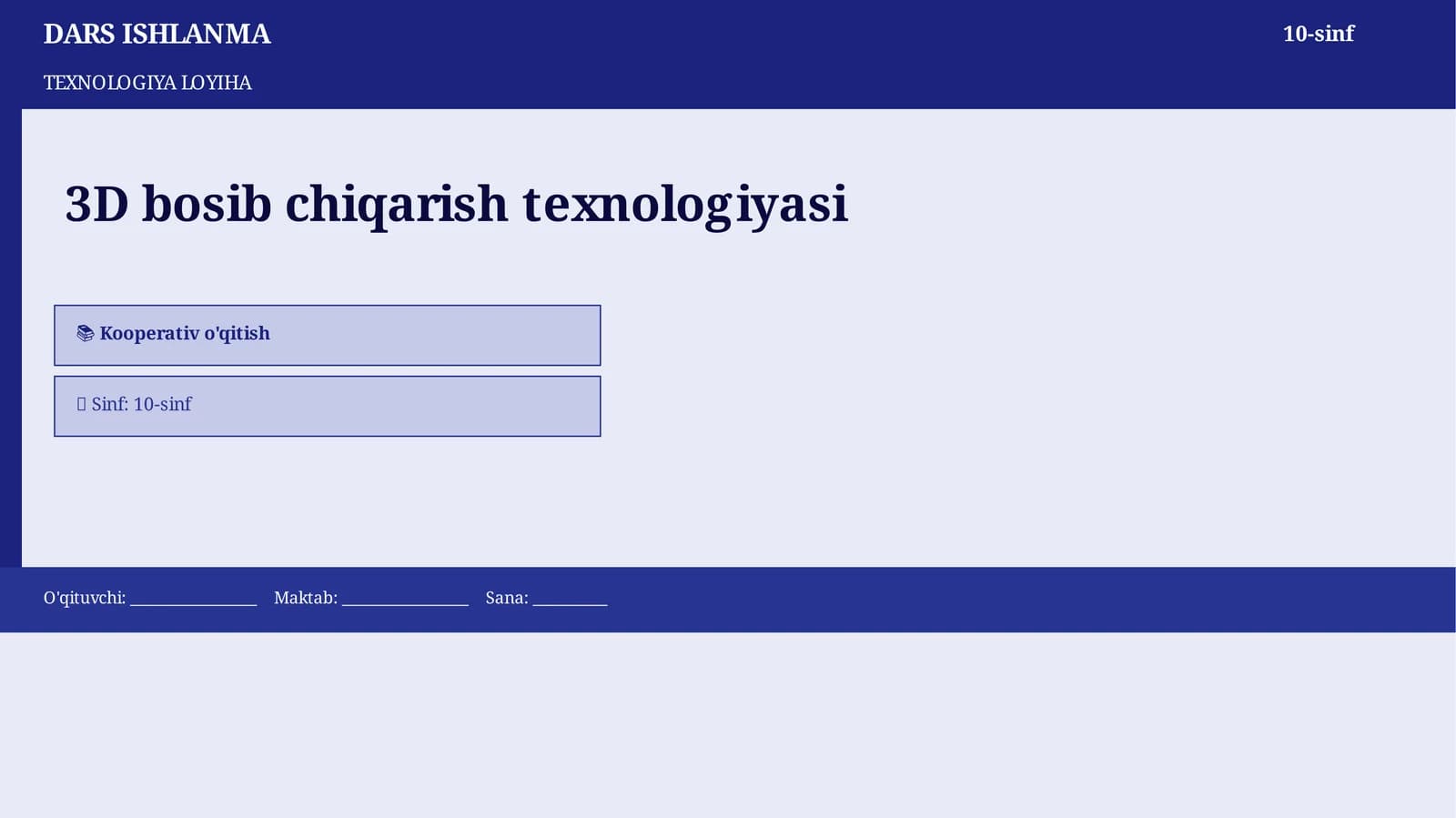 TEXNOLOGIYA LOYIHA