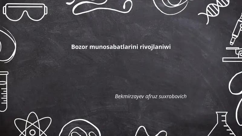 Bozor munosabatlari nazariy asoslari