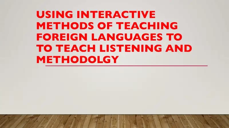 Interactive methods of teaching foreign languages