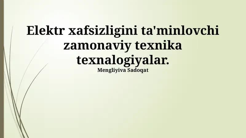 Elektr xavfsizligi bo‘yicha ta’lim va treninglar