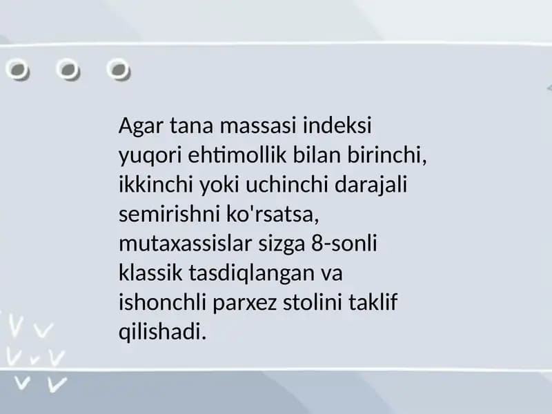 Parhez stoli 8