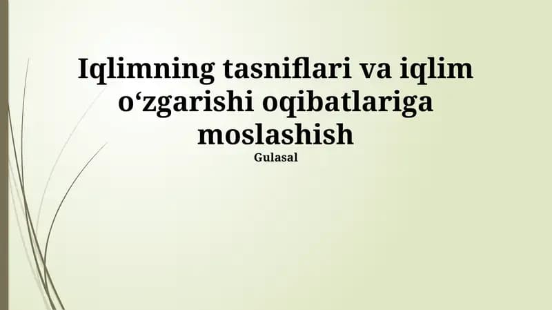 Thornthwaite iqlim tasnifi