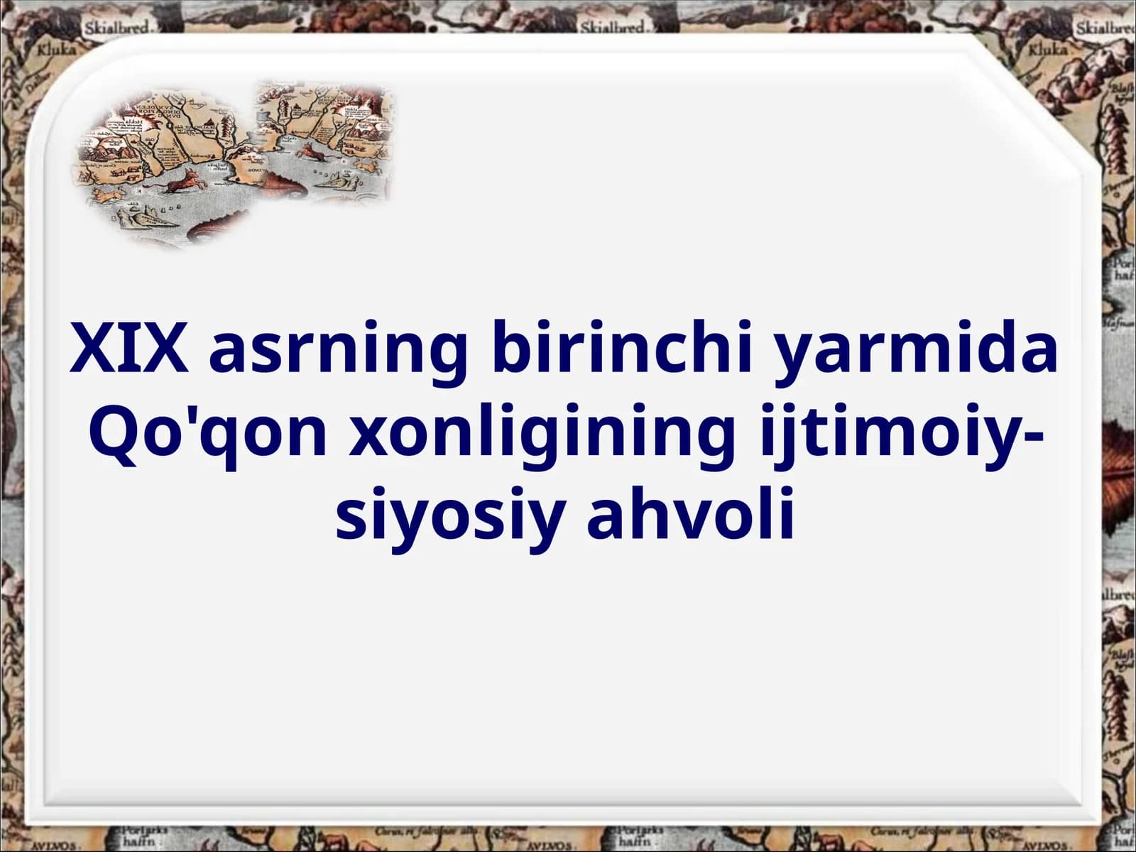 XIX asrning birinchi yarmida Qo'qonxonligining ijtimoiy-siyosiyah voli