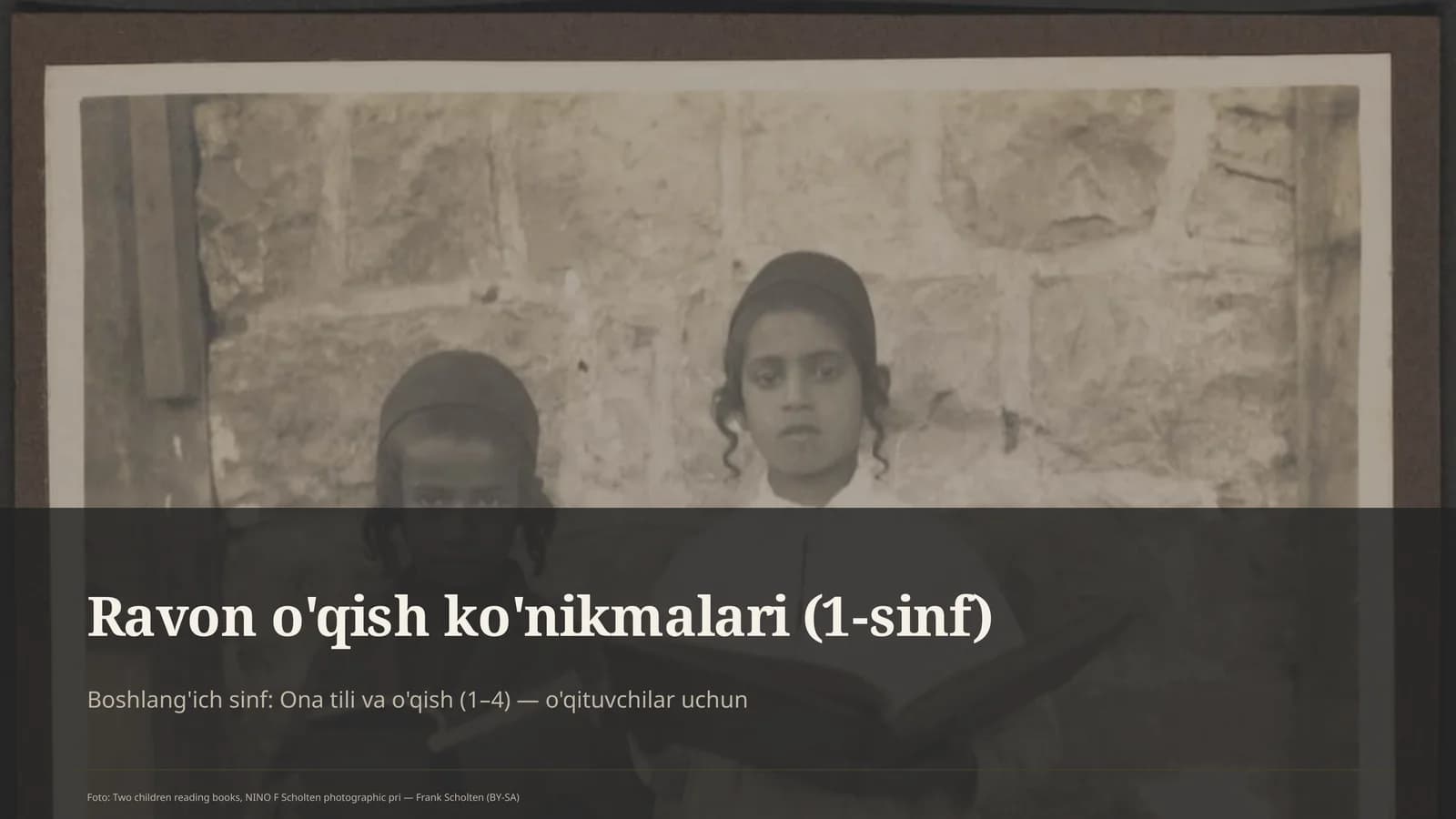 Ravon o'qish ko'nikmalari (1-sinf)