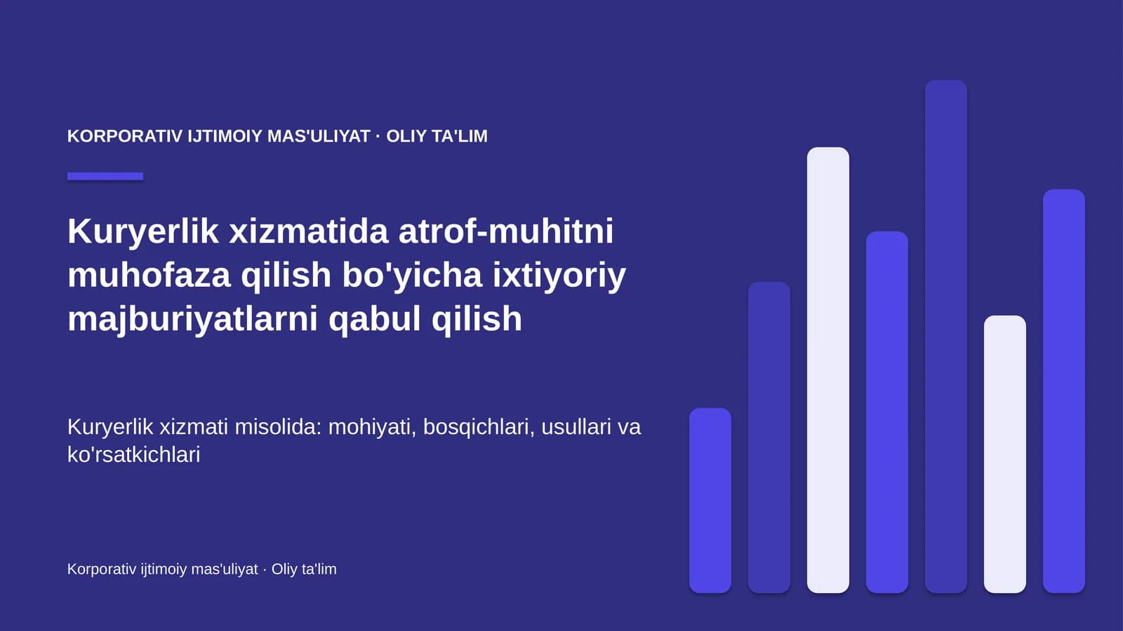 Kuryerlik xizmatida atrof-muhitni muhofaza qilish bo'yicha ixtiyoriy majburiyatlarni qabul qilish