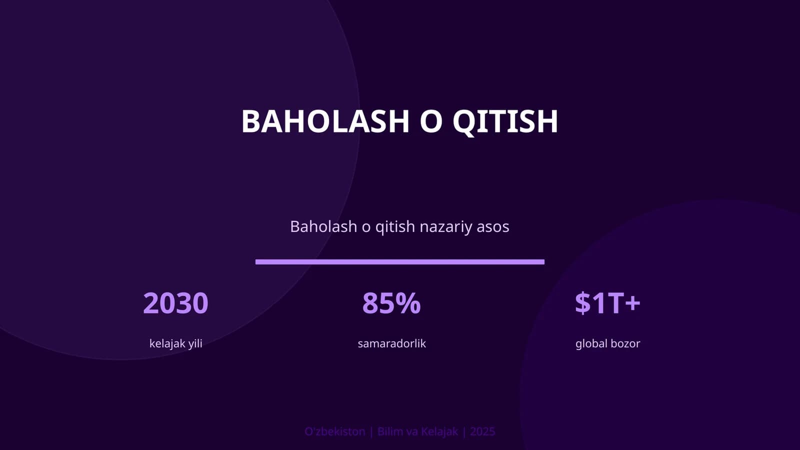 Baholash o qitish