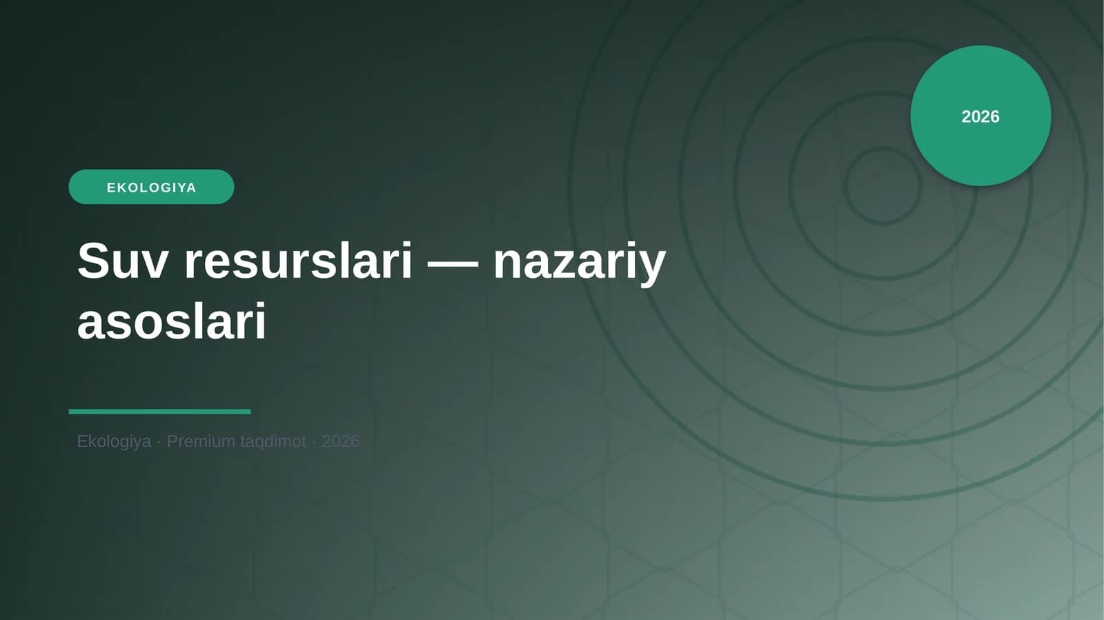 Suv resurslari — nazariy asoslari