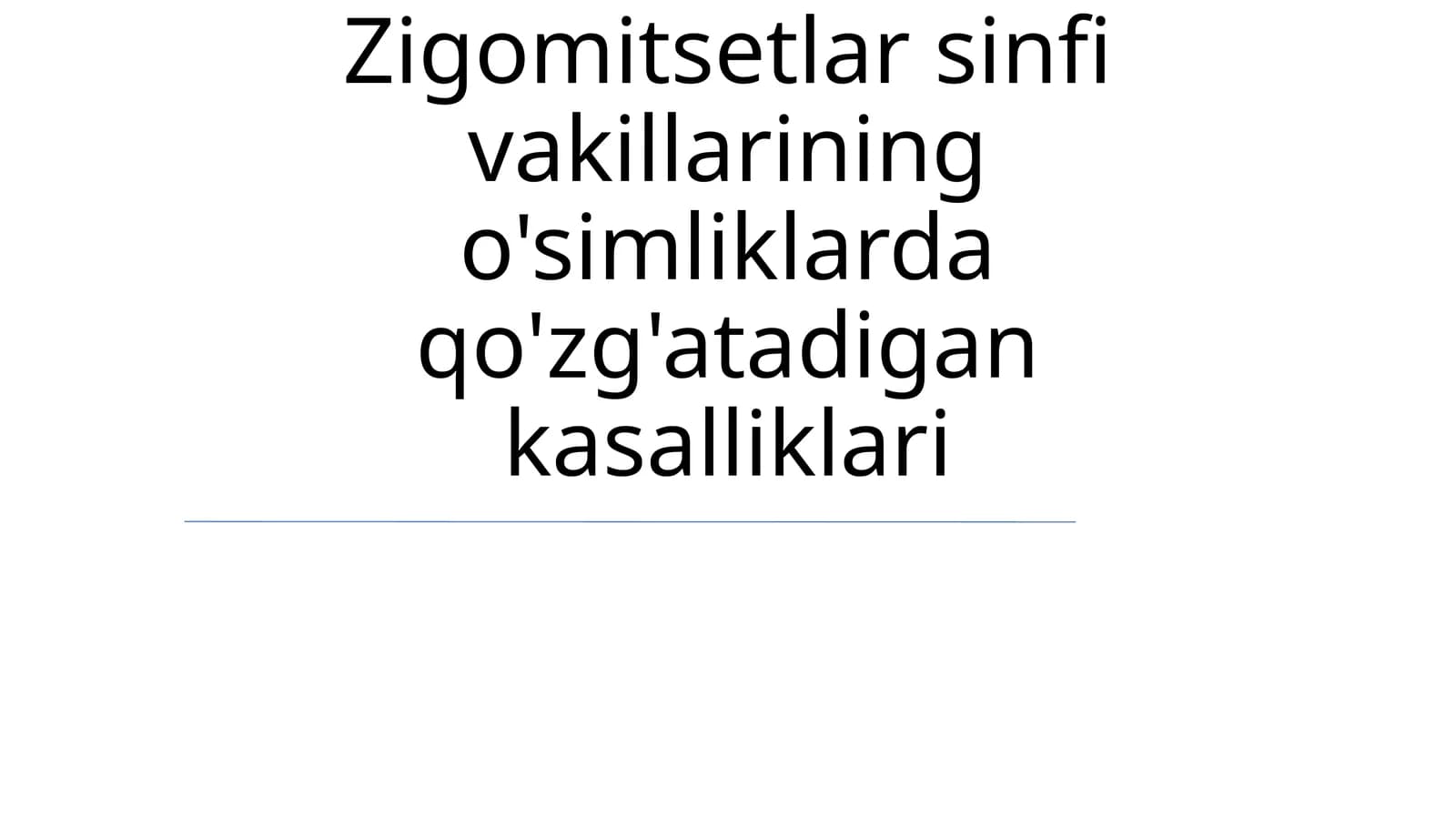 Zigomitsetlar sinfi vakillarining o'simliklarda qo'zg'atadigan kasalliklari