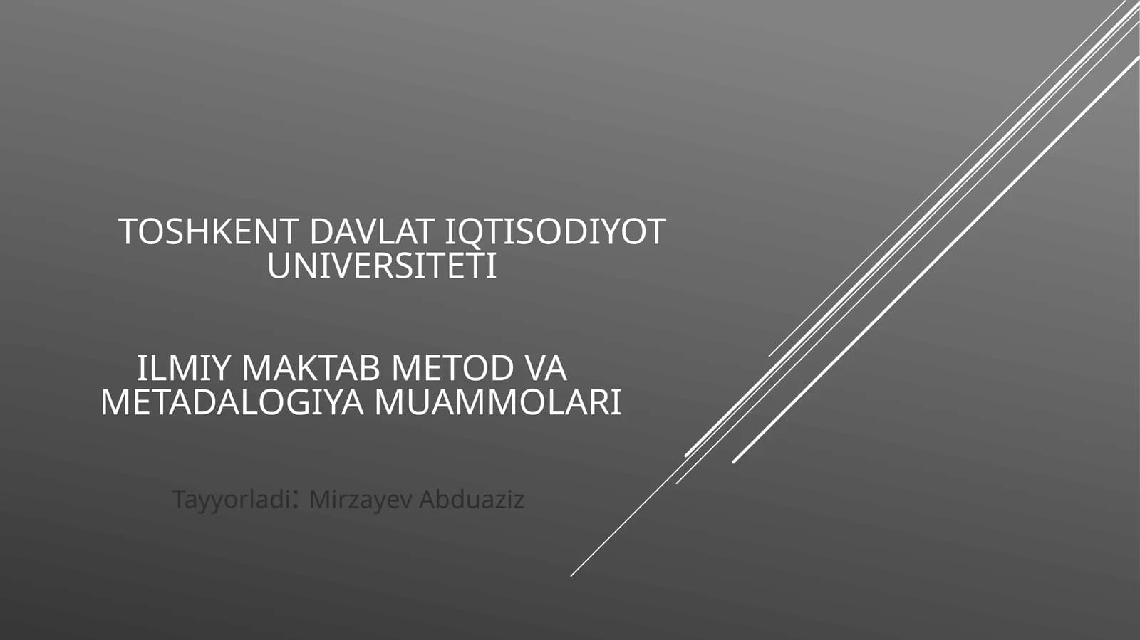 Ilmiy maktab metod va metadalogiya muammolari