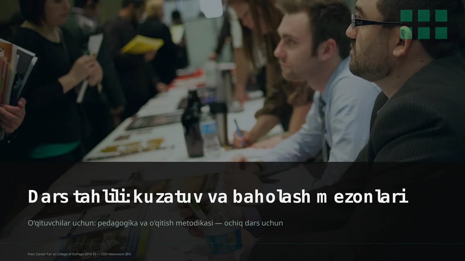 Dars tahlili: kuzatuv va baholash mezonlari