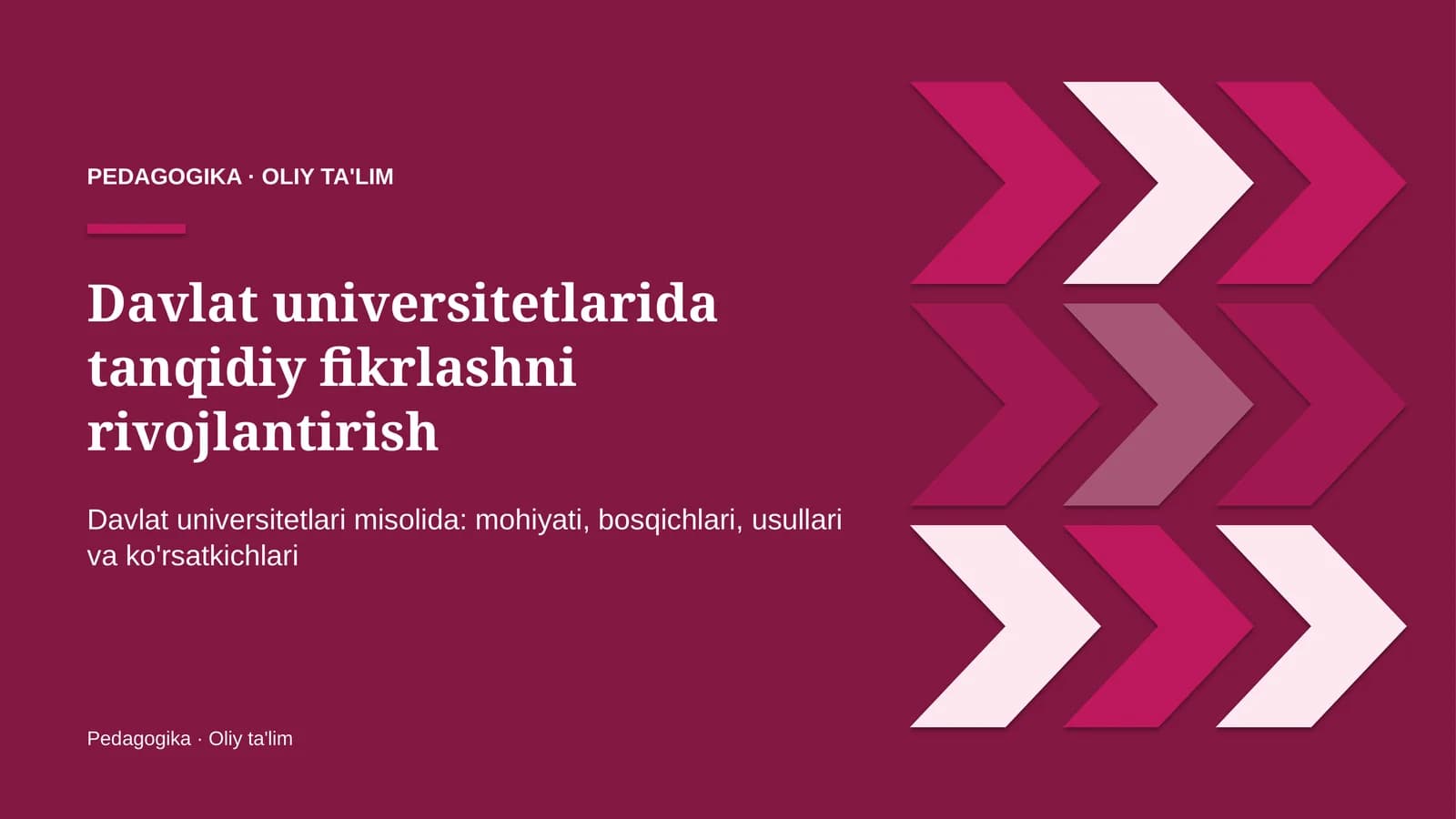 davlat universitetlarida tanqidiy fikrlashni rivojlantirish 3542