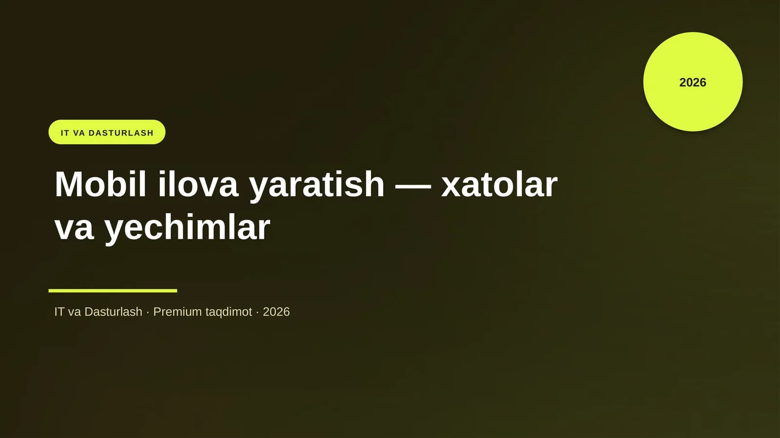 Mobil ilova yaratish — xatolar va yechimlar