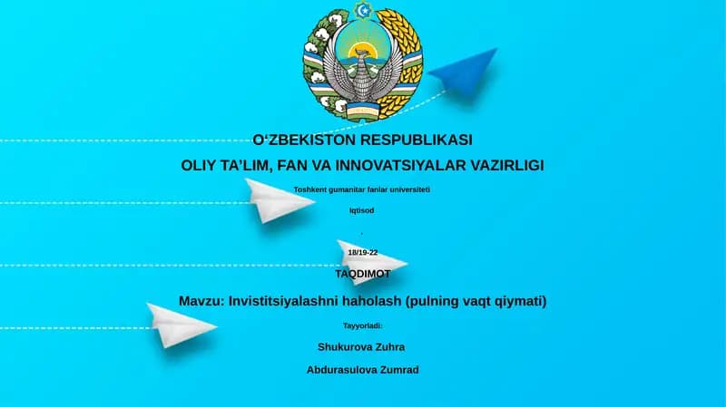 Invistitsiyalashni haholash (pulning vaqt qiymati)