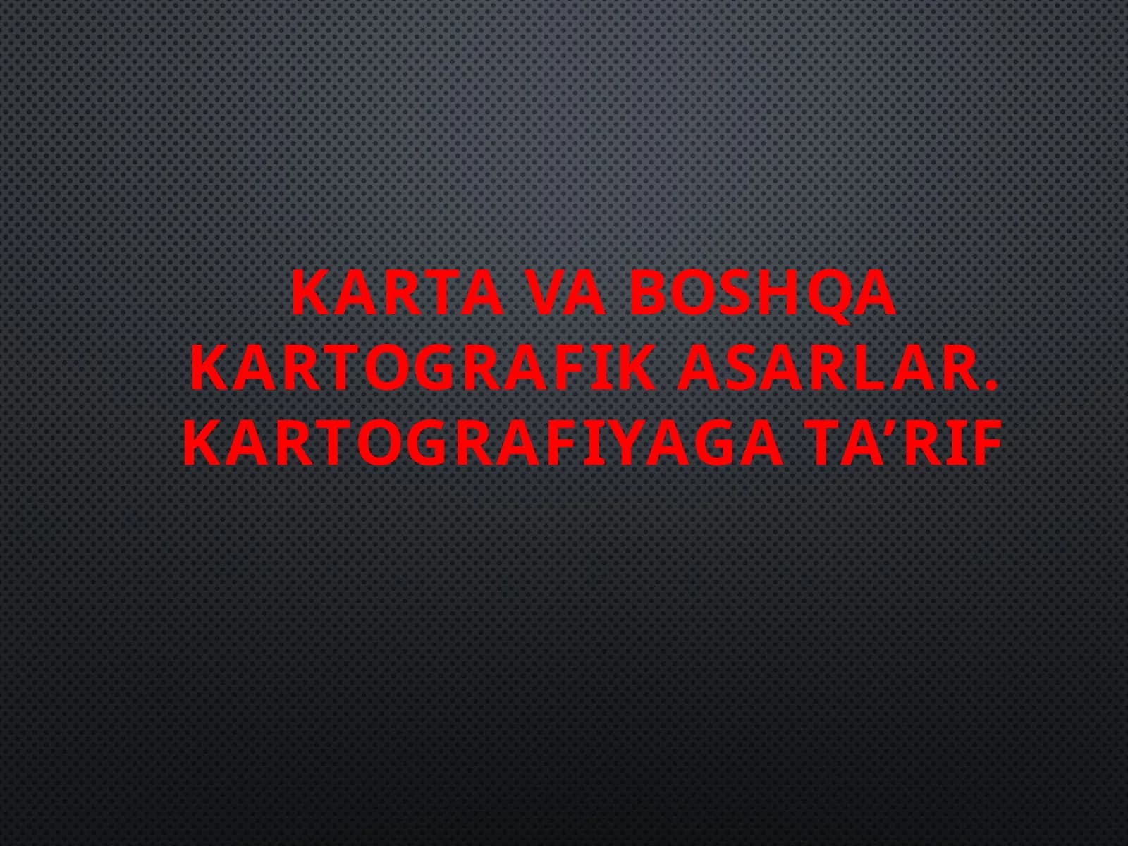 Kartografiya