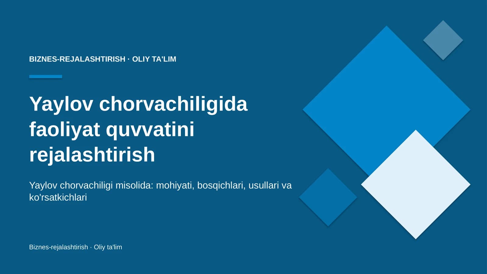 yaylov chorvachiligida faoliyat quvvatini rejalashtirish 8454