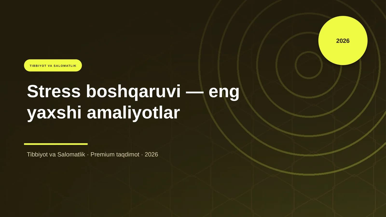 Stress boshqaruvi — eng yaxshi amaliyotlar