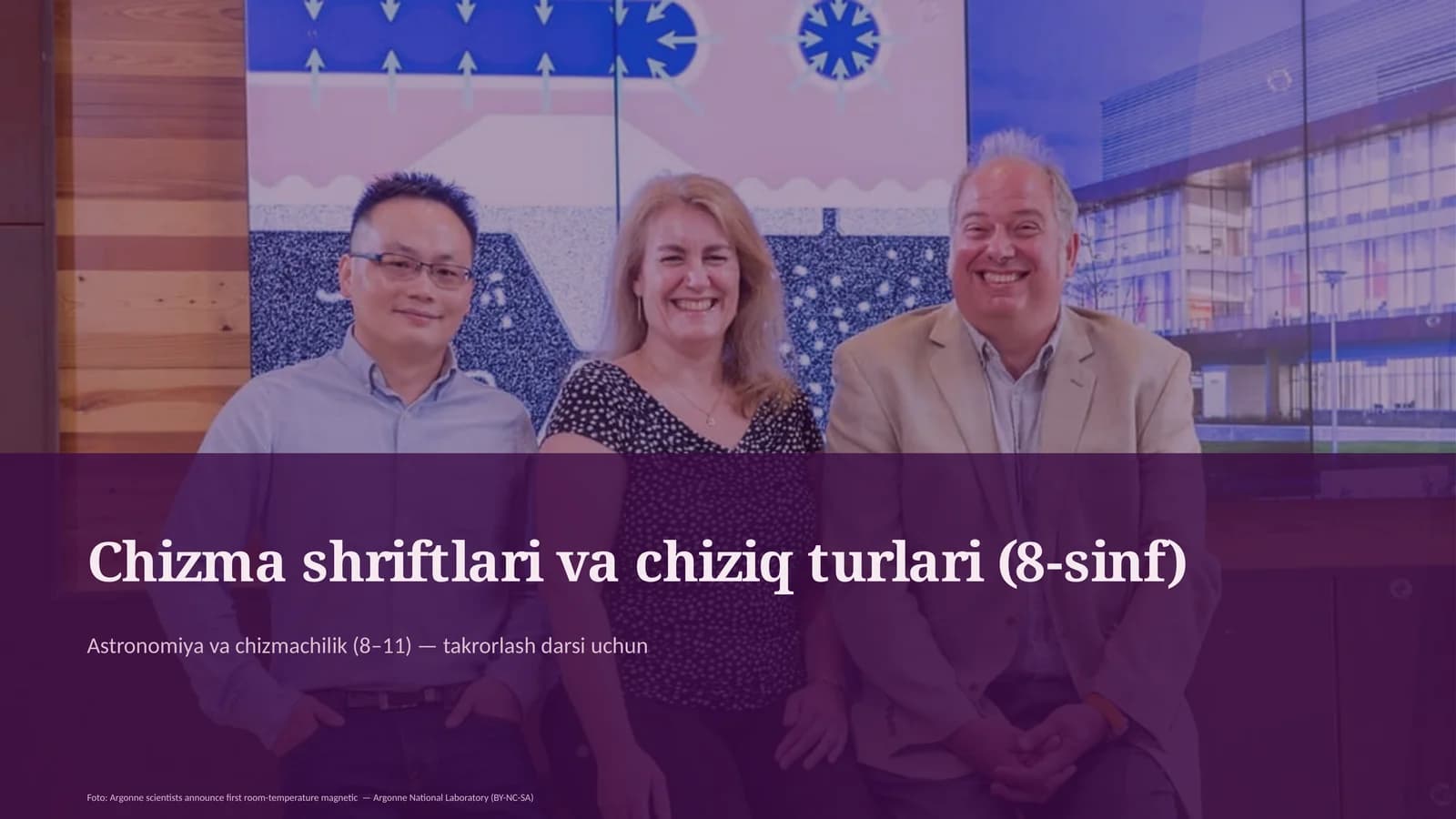 Chizma shriftlari va chiziq turlari (8-sinf)