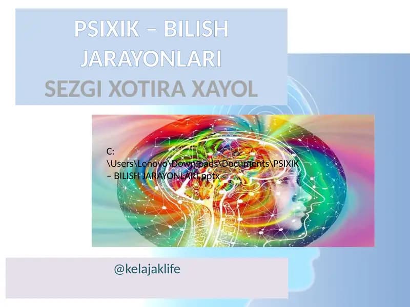 PSIXIK – BILISH JARAYONLARI