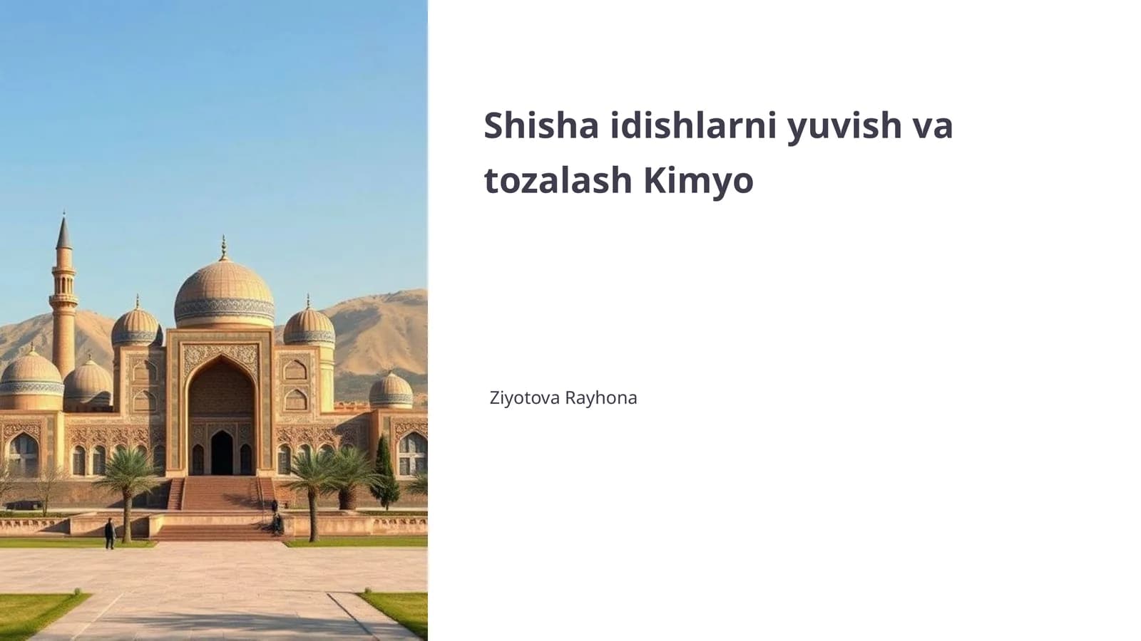 Shisha idishlarni yuvish va tozalash Kimyo