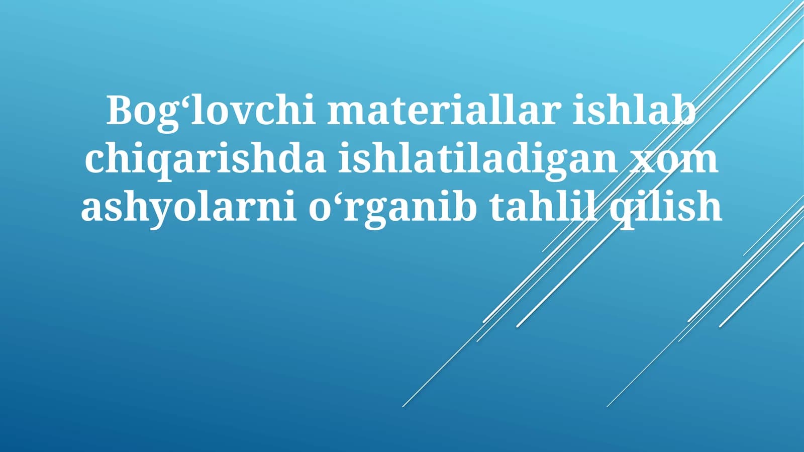 Xom ashyo tahlili