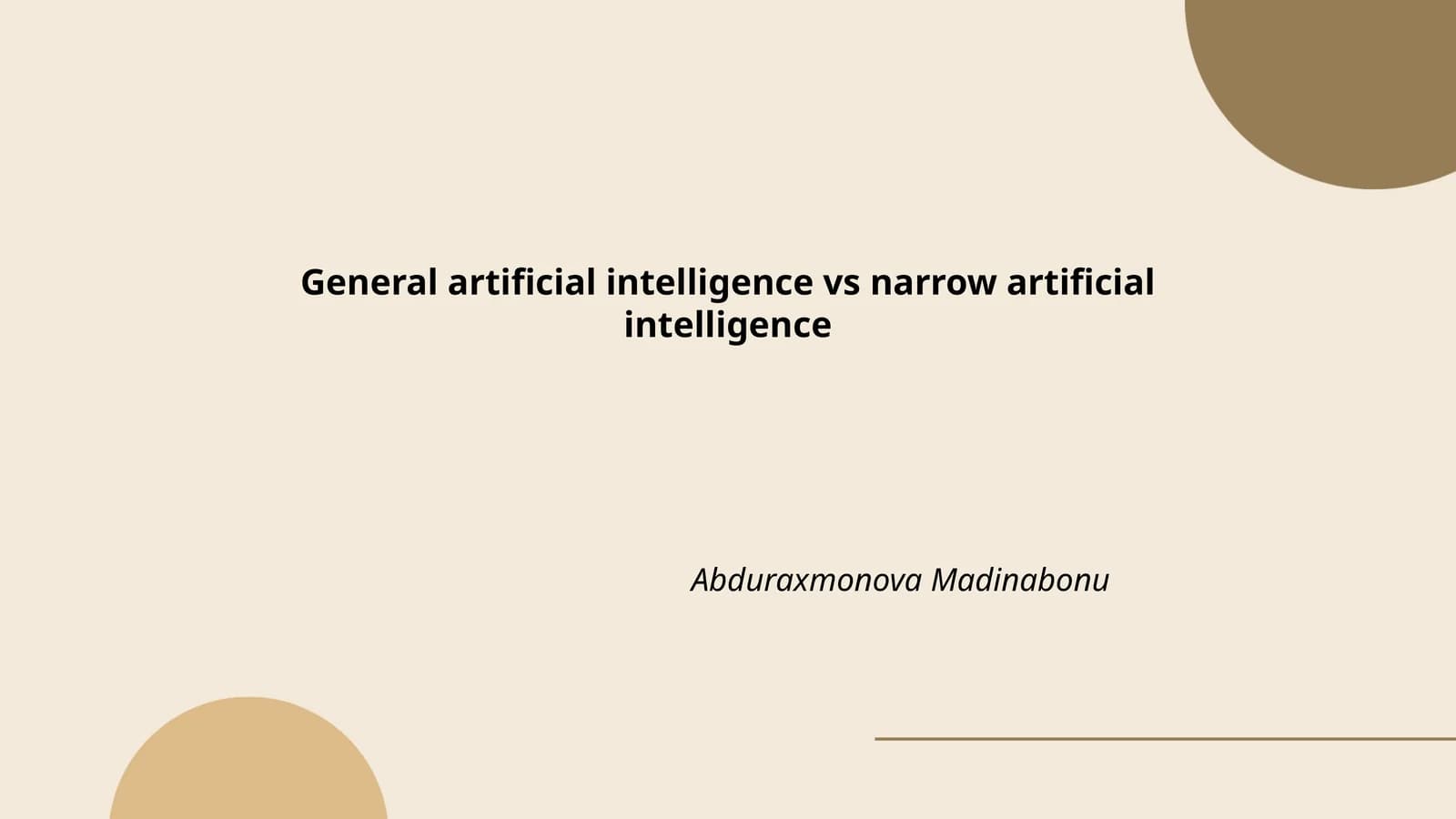 Artificial Intelligence (AGI) vs Narrow Artificial Intelligence (ANI)