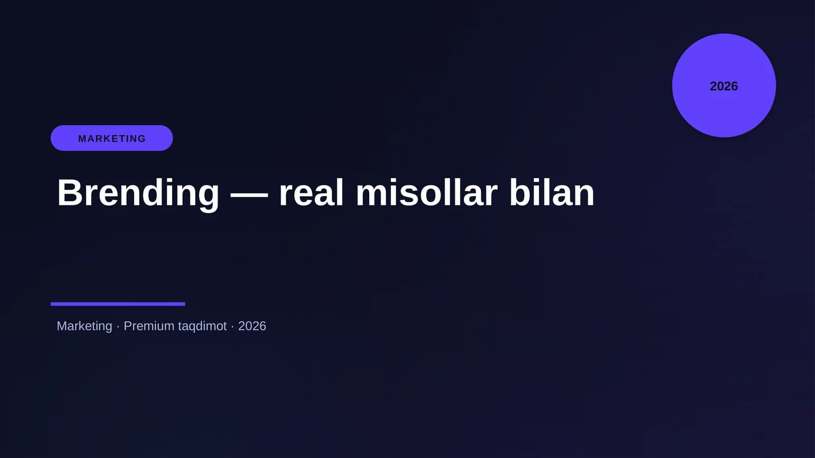 Brending — real misollar bilan