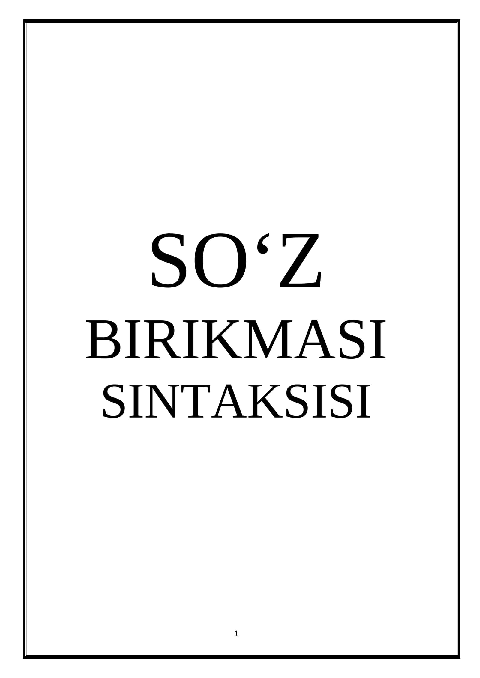 SO'Z BIRIKMASI