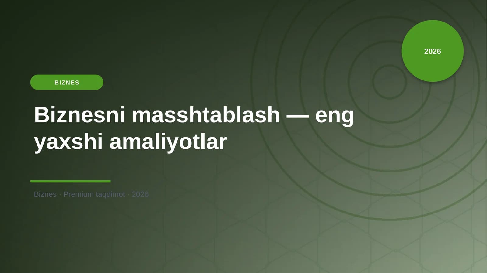 Biznesni masshtablash — eng yaxshi amaliyotlar