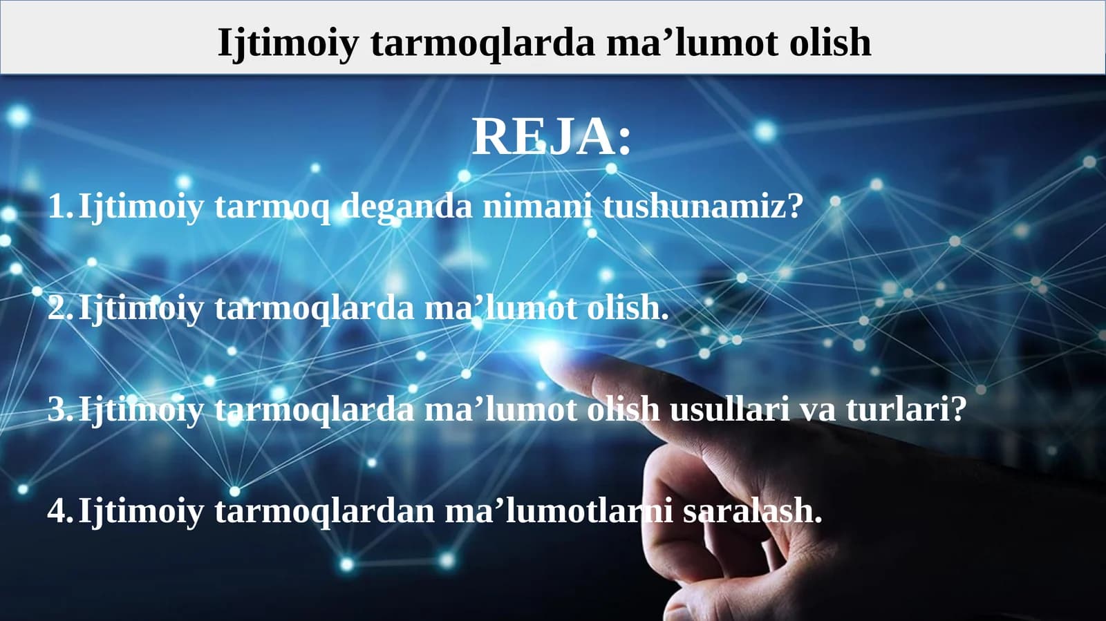 Ijtimoiy tarmoqlarda ma’lumot olish