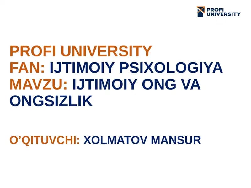 IJTIMOIY PSIXOLOGIYA