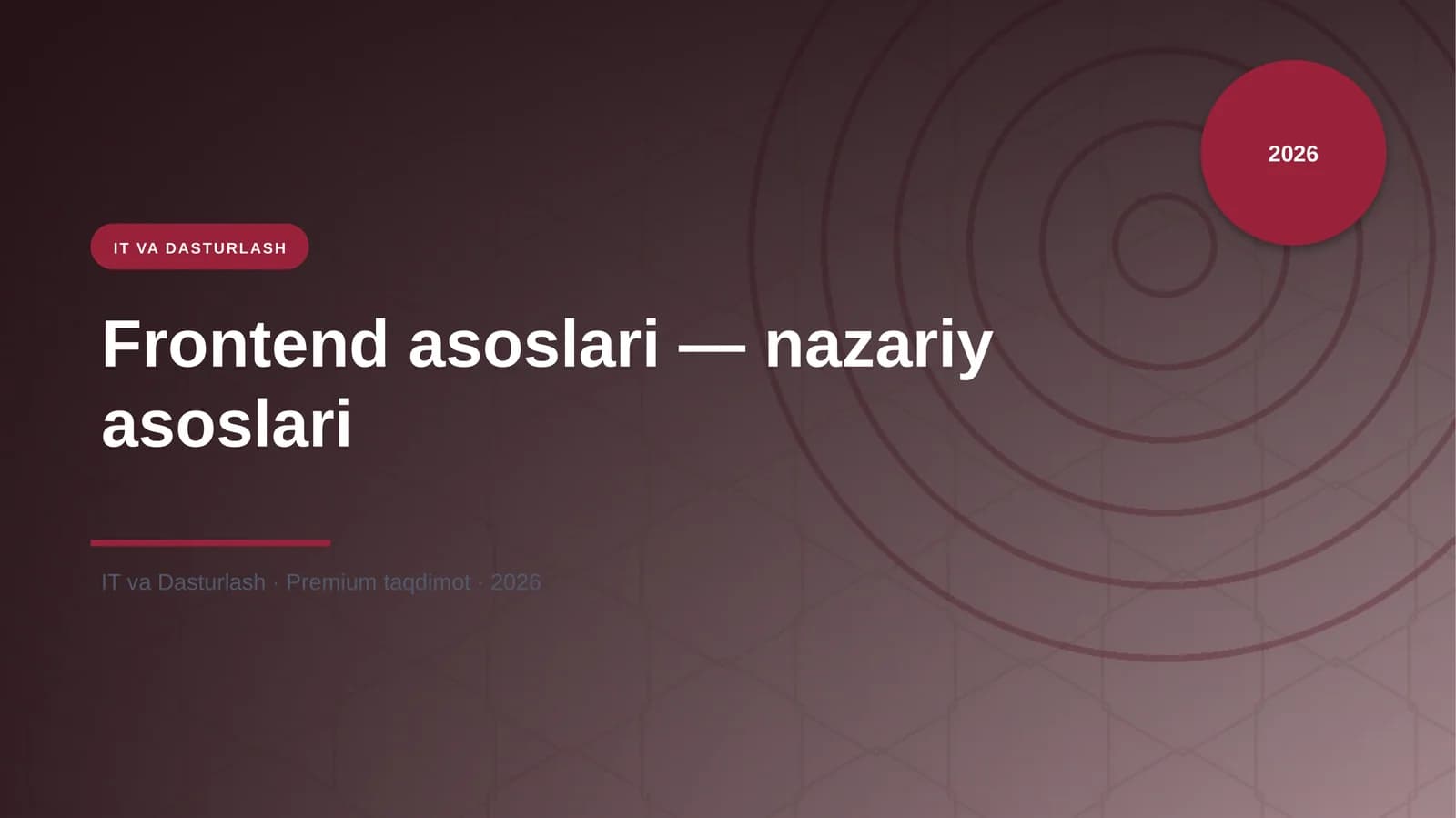 Frontend asoslari — nazariy asoslari