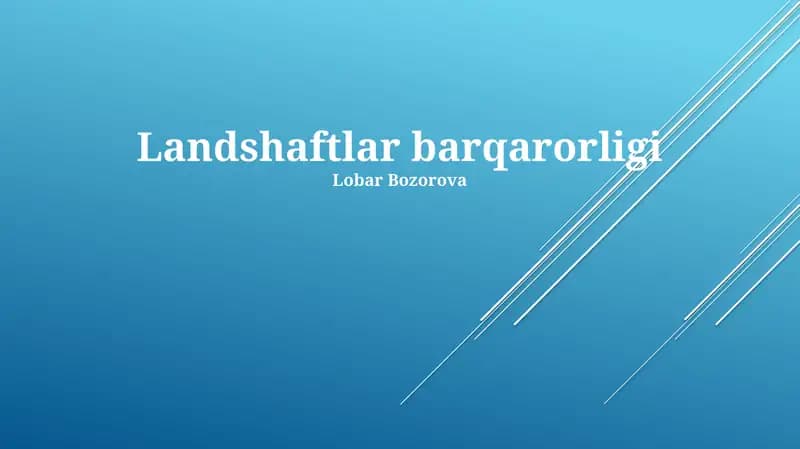 Landshaftlar barqarorligi