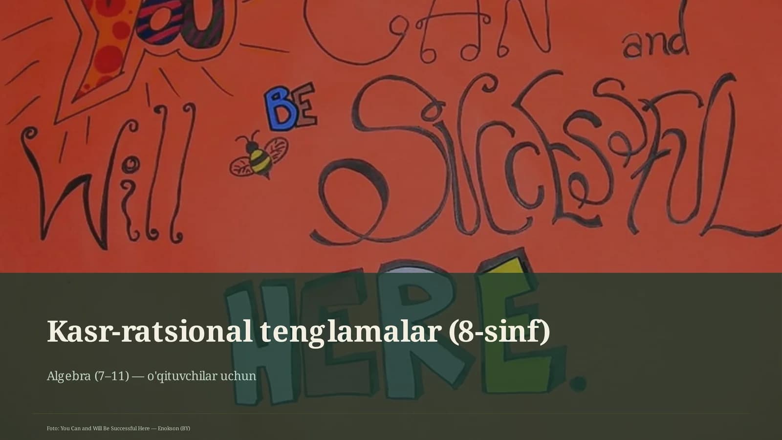 Kasr-ratsional tenglamalar (8-sinf)