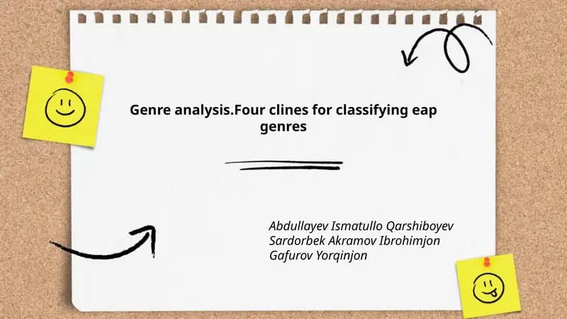 Genre analysis.Four clines for classifying eap genres