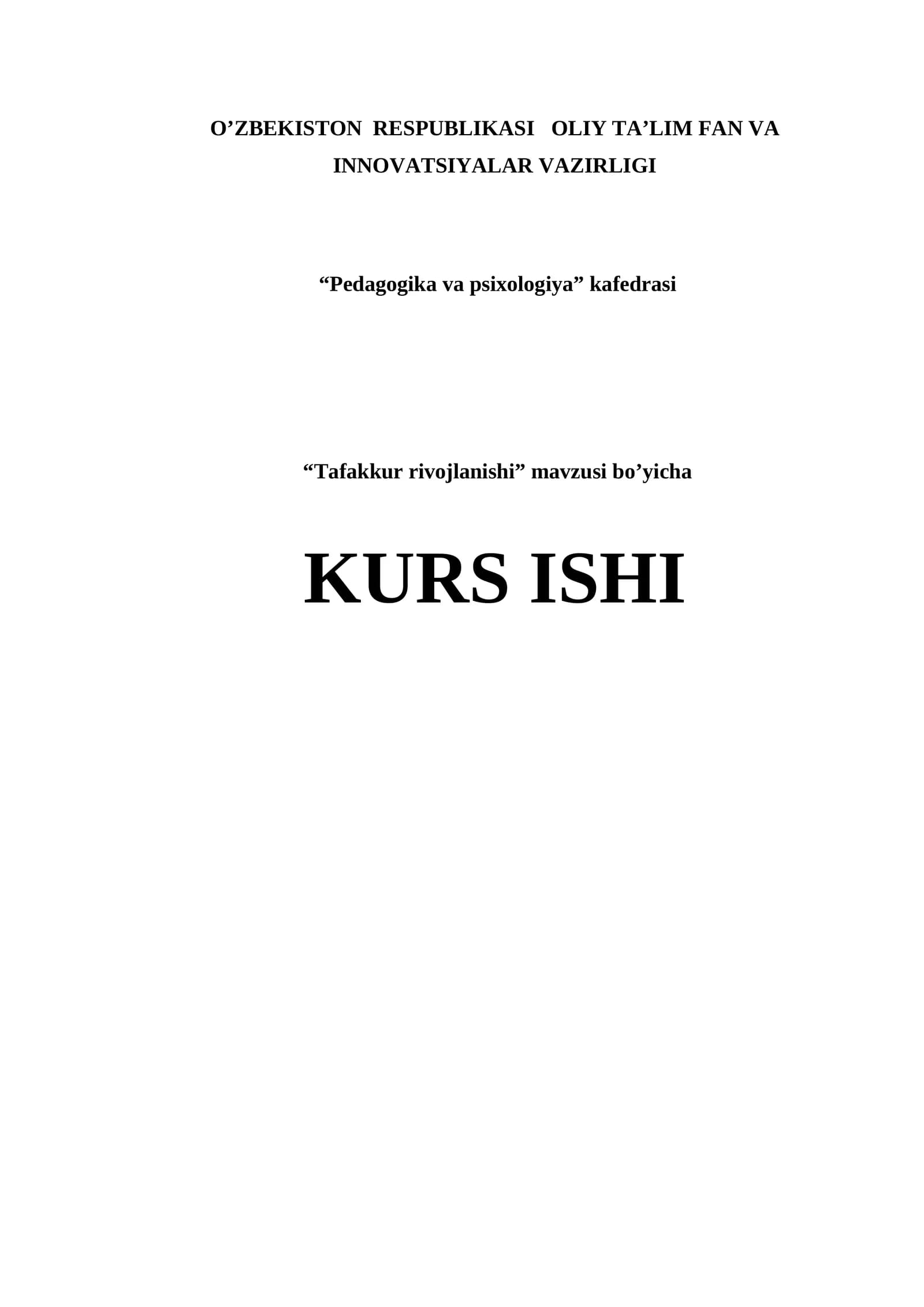 Tafakkur rivojlanishi