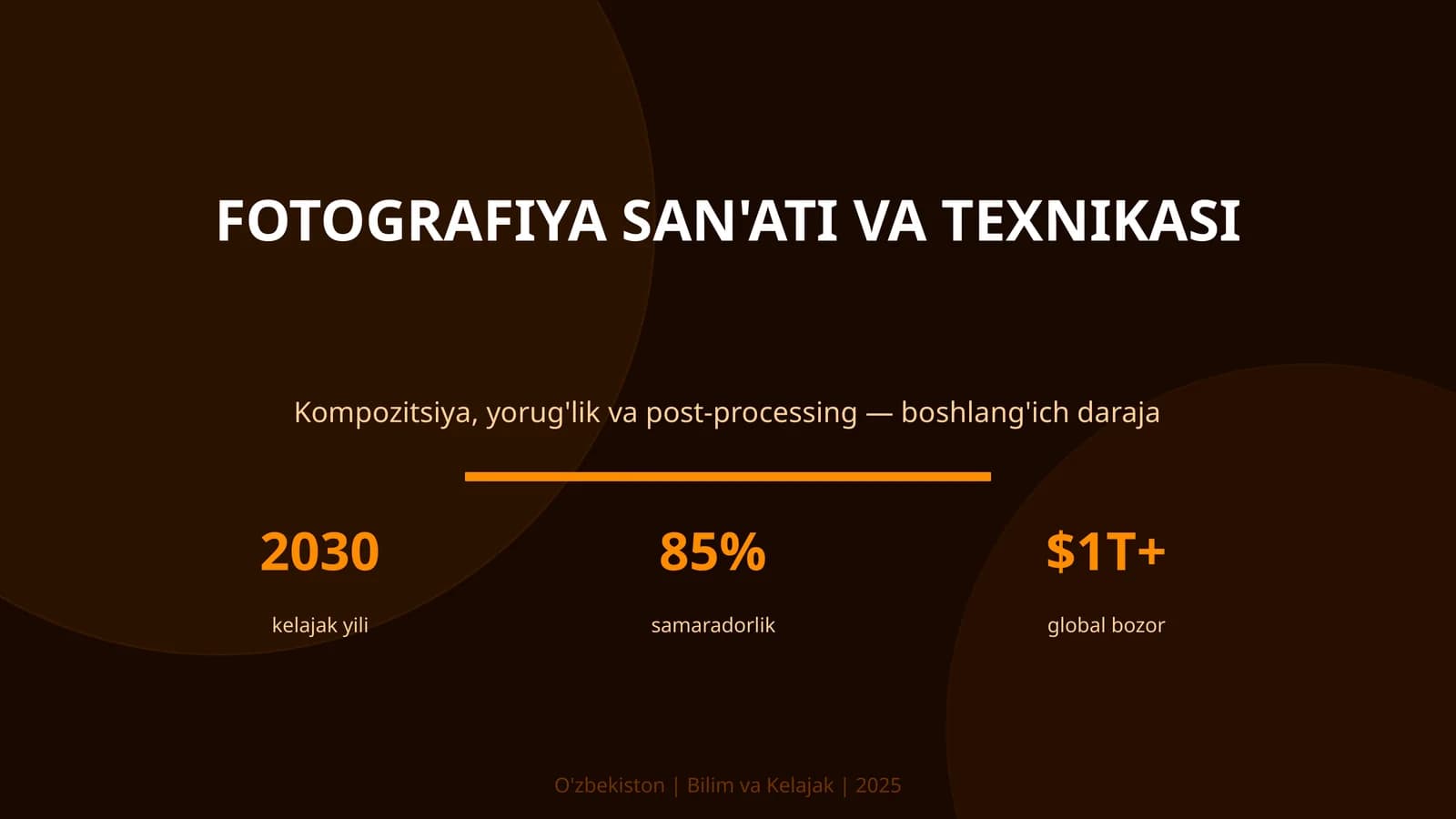 FOTOGRAFIYA SAN'ATI VA TEXNIKASI
