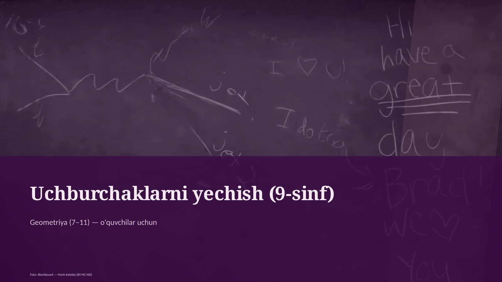 Uchburchaklarni yechish (9-sinf)