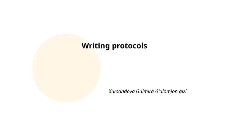 Writing protocols