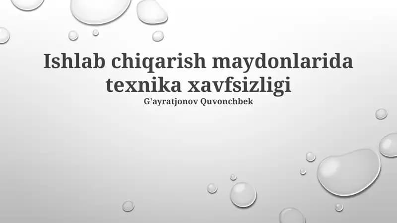 Xavfsizlik texnikasi