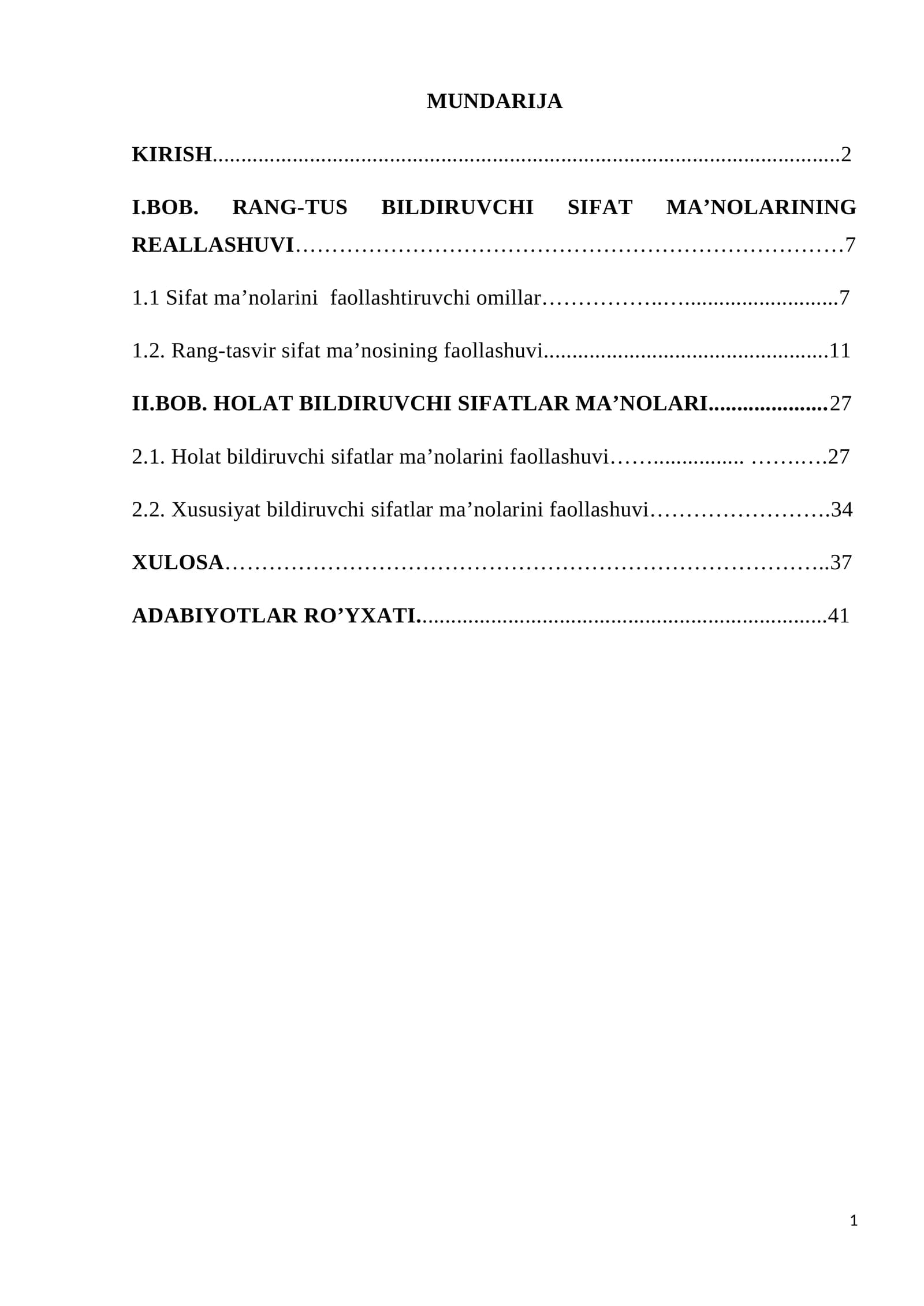 RANG-TUS BILDIRUVCHI SIFAT MA’NOLARINING REALLASHUVI