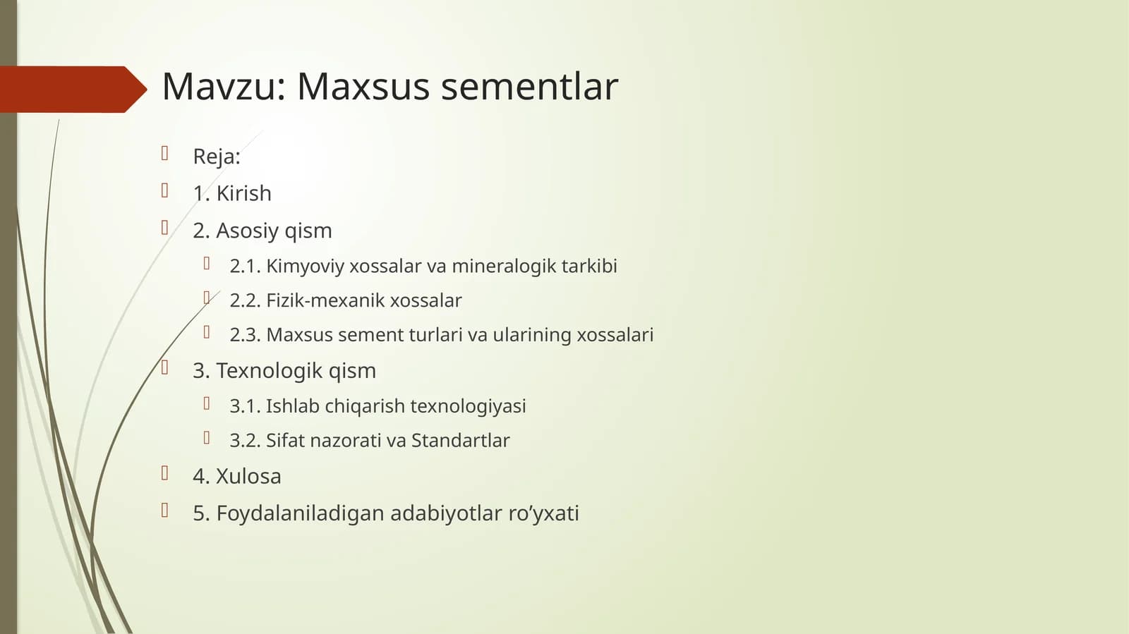 Maxsus sementlar haqida maʼlumot