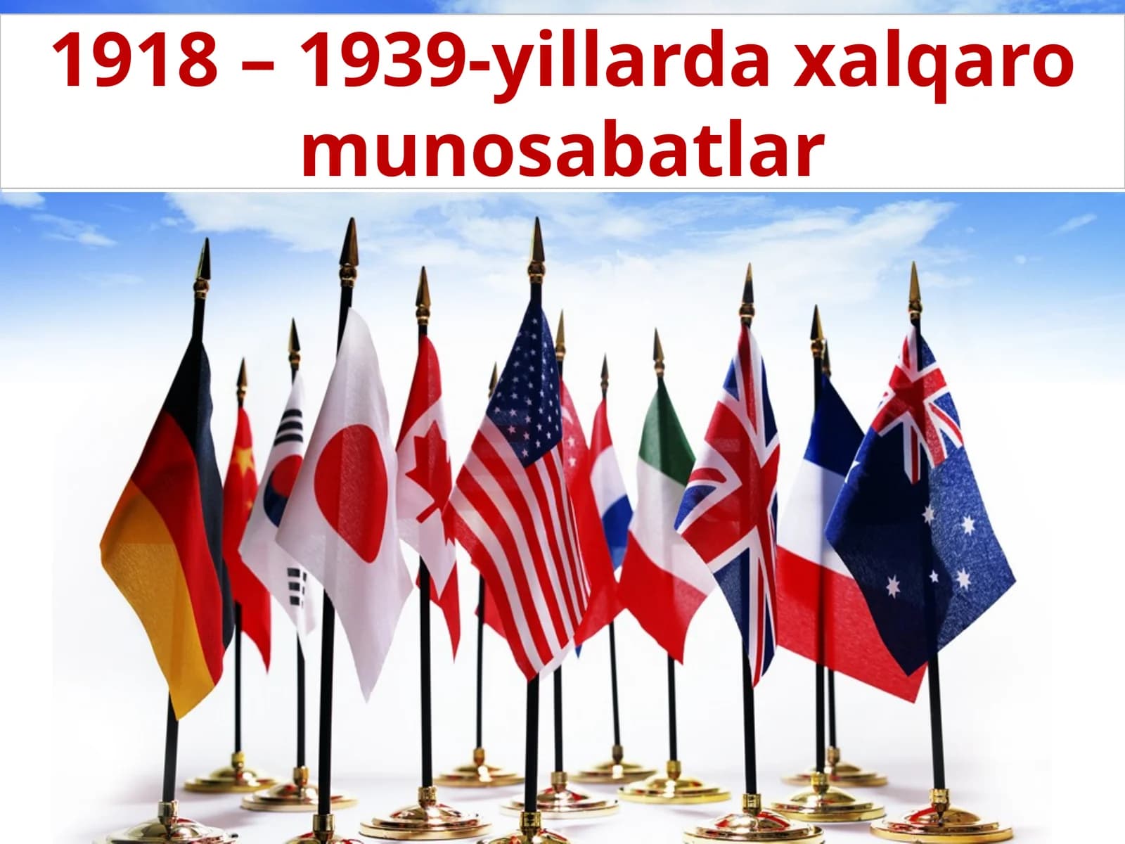 1918 – 1939-yillarda xalqaro munosabatlar
